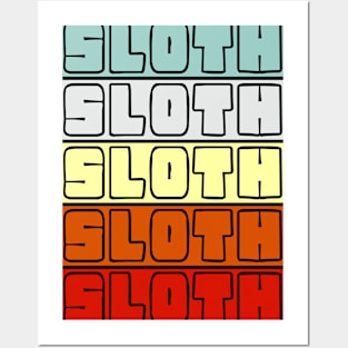 SLOTH Retro Vintage Design Posters and Art